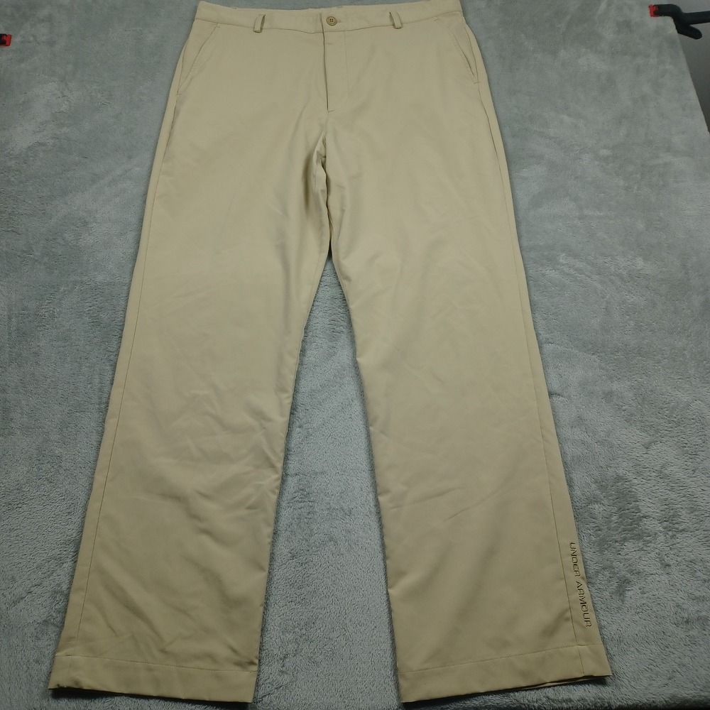 Under Armour Pants Mens 36x32 Brown Golf Pockets Chino Casual Preppy‎